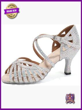 Women's Professional Latin Dance Shoes Rhinestones Ballroom Salsa Practice